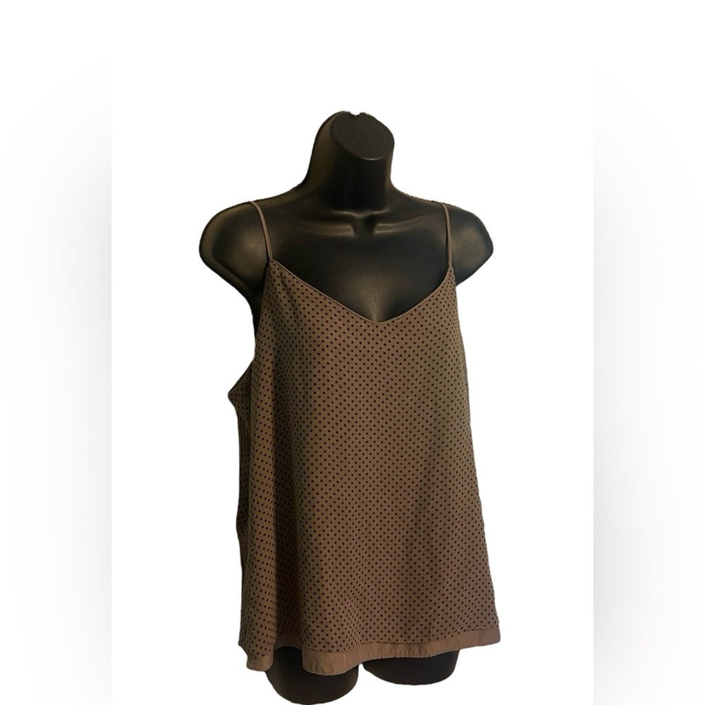 NY&C Brown w/Black Polkadots Double Layer Camisole Size Medium